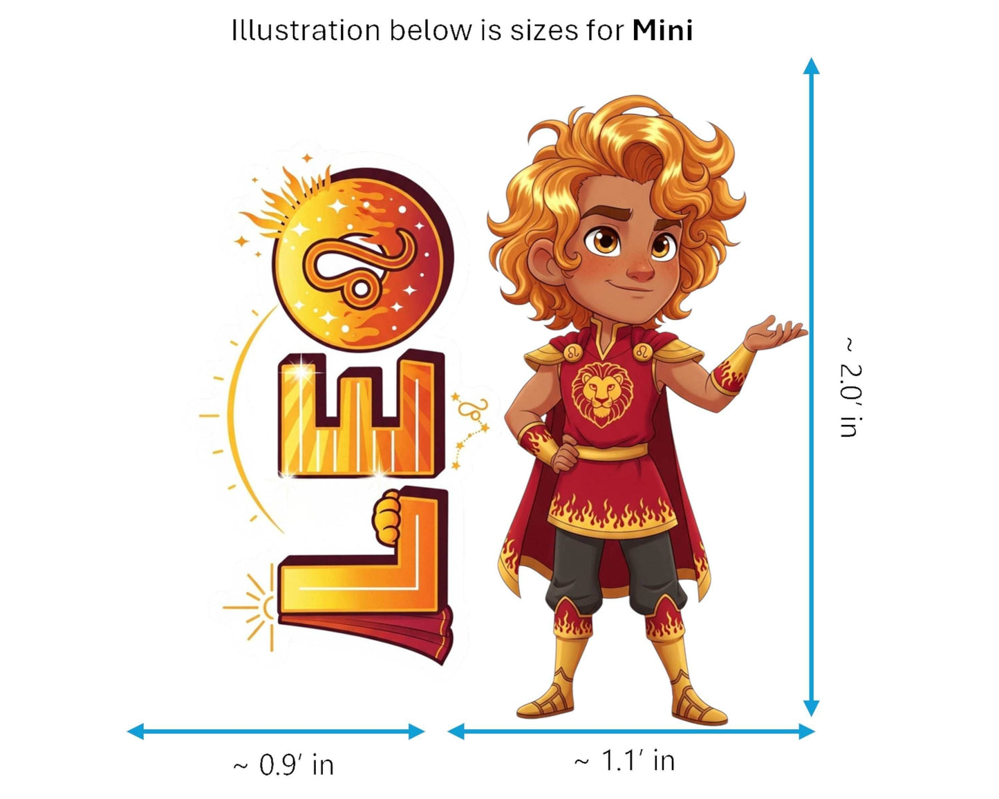 Leo Sticker and Magnet - the Regal Lion Horoskins™ – Zodiac Fire Sign | Waterproof & UV-Proof - Sticker / Mini