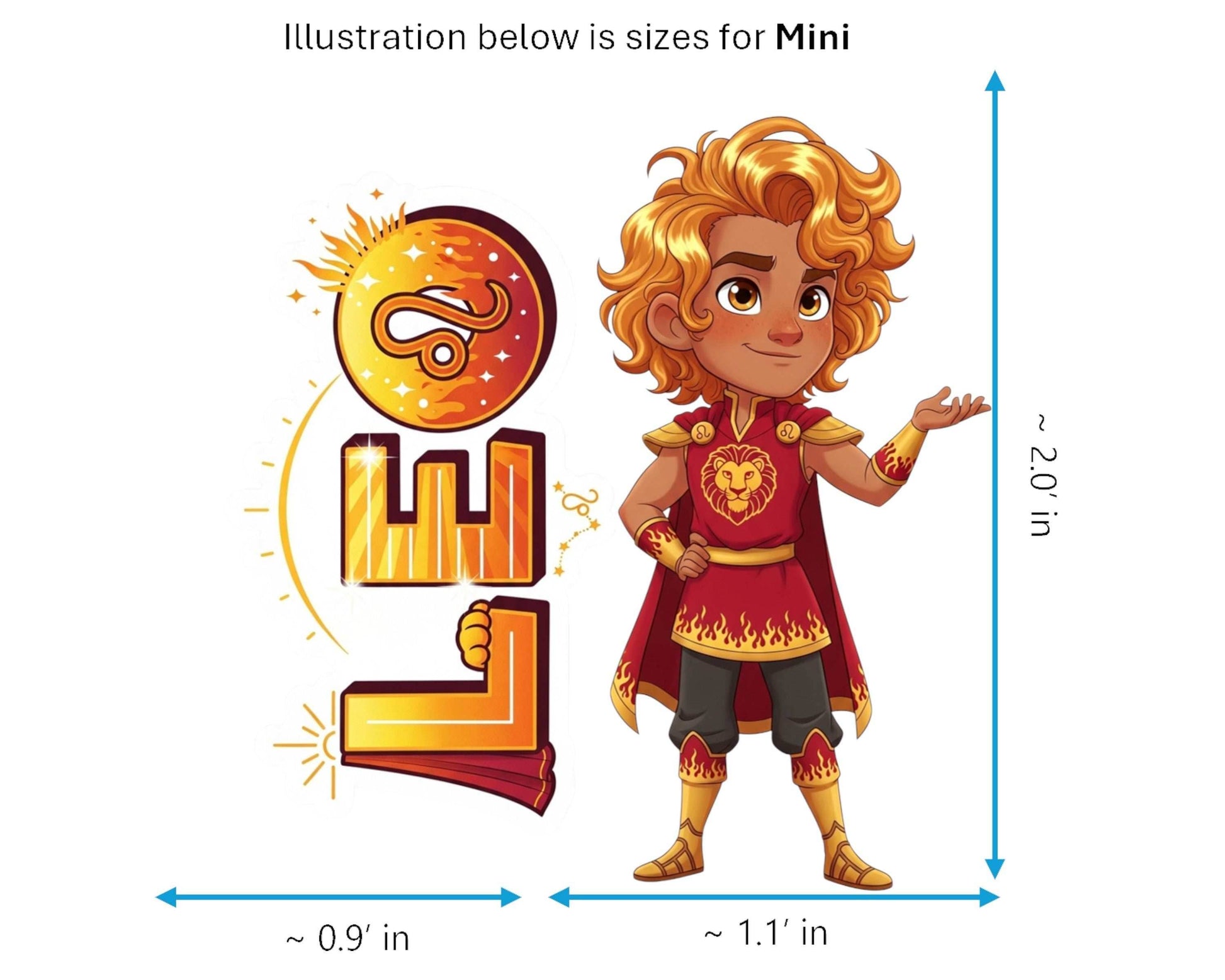 Leo Sticker and Magnet - the Regal Lion Horoskins™ – Zodiac Fire Sign | Waterproof & UV-Proof - Sticker / Mini
