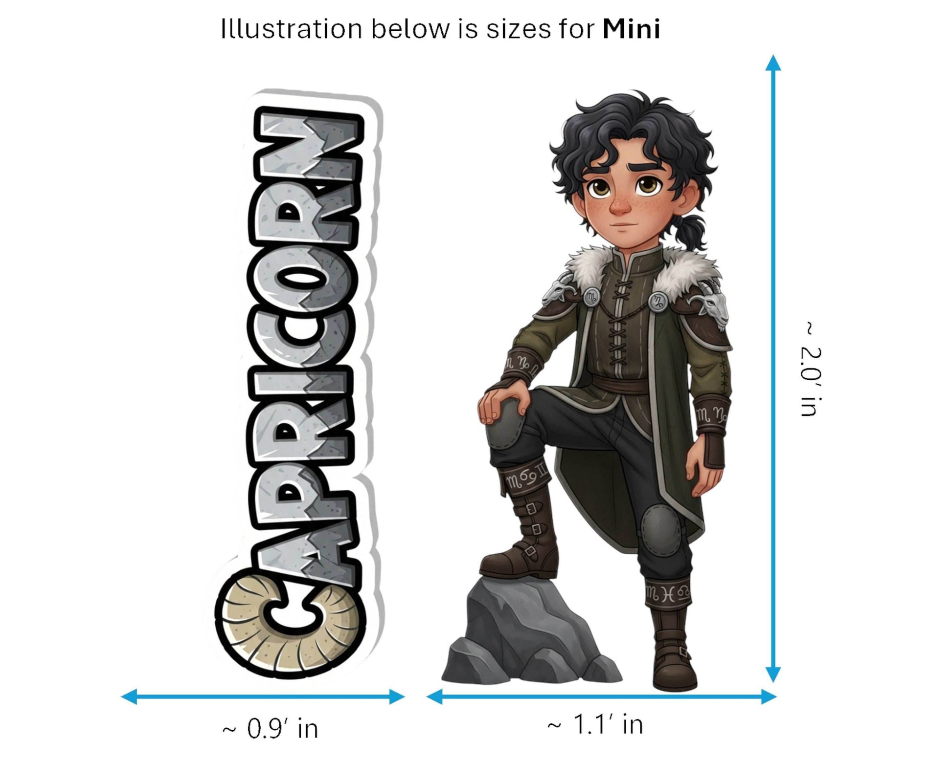 Capricorn Sticker and Magnet - Celestial Sea-Goat Horoskins™ – Zodiac Earth Sign | Waterproof & UV-Proof - Sticker / Mini