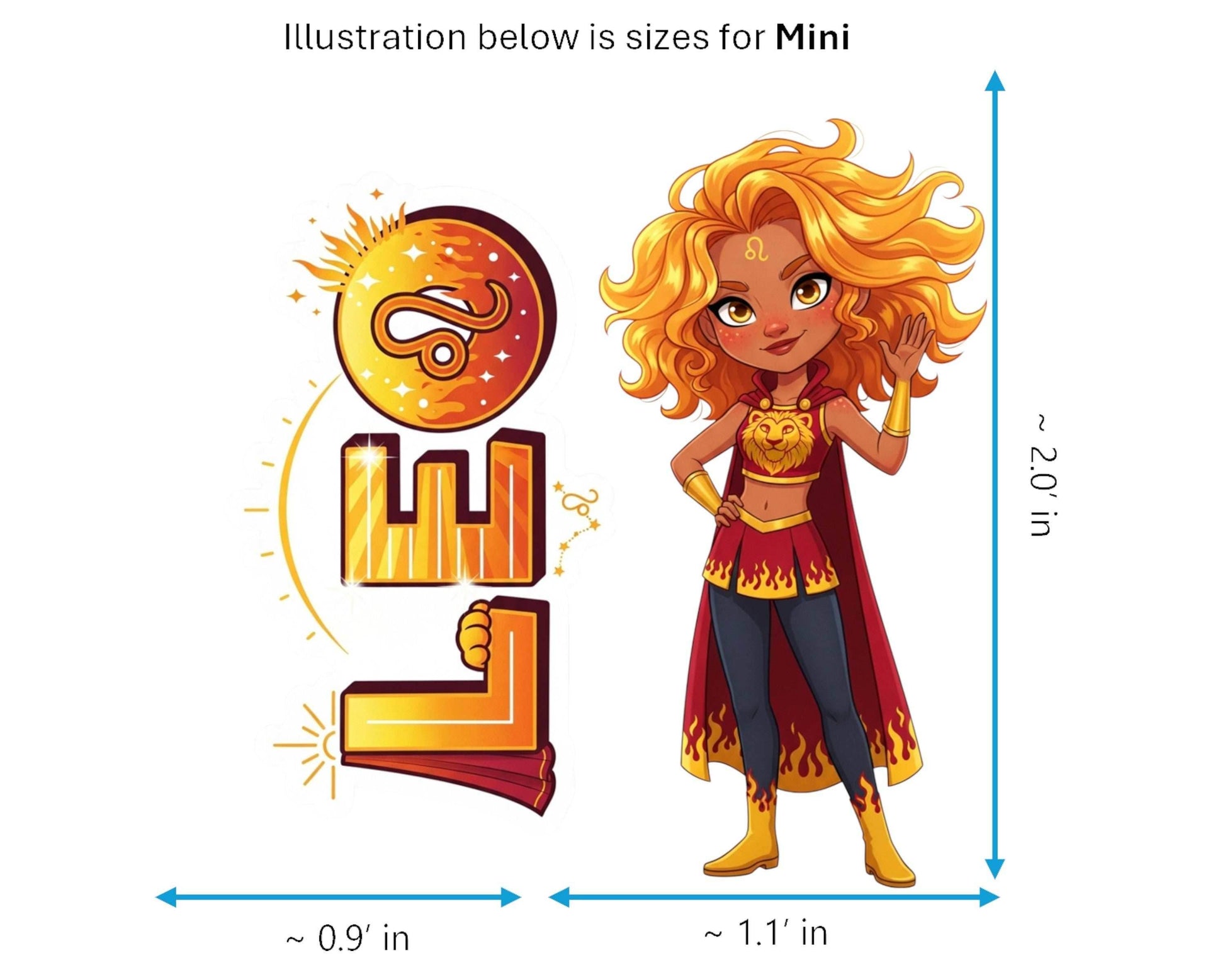 Leo Sticker and Magnet - the Solar Queen Horoskins™ – Zodiac Fire Sign | Waterproof & UV-Proof - Sticker / Mini