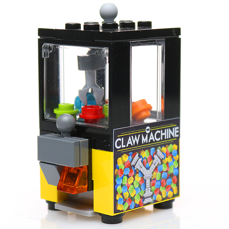 Minifig-Scale Arcade Claw Machine Building Set made from LEGO parts