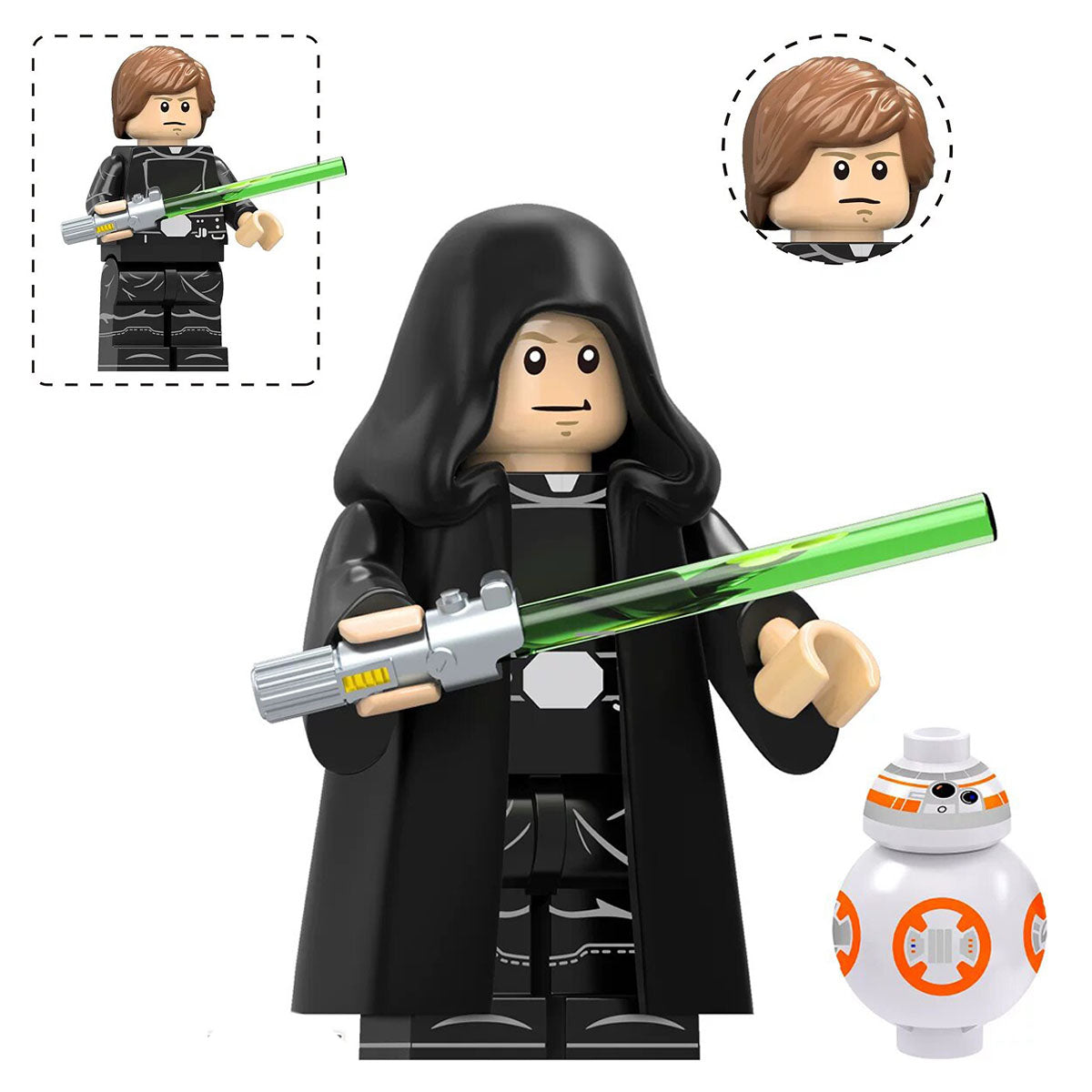 Luke Skywalker Jedi Master Star Wars Lego Minifigure Building Toy 3