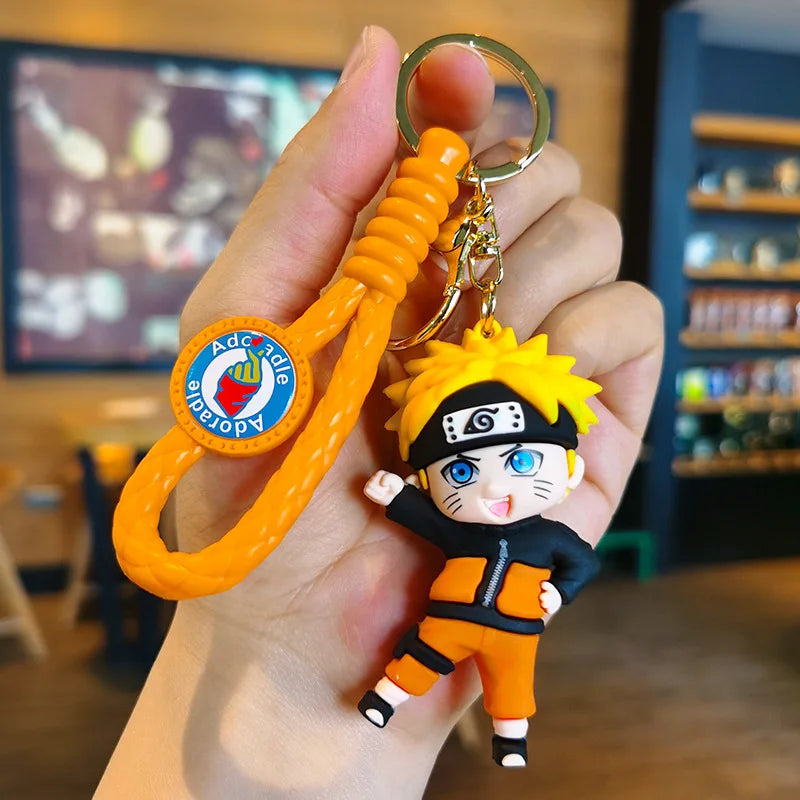 MINISO New Cute Japanese Anime Character Naruto 3D Keychain Couple Backpack Car Key Pendant Party Decoration Children's Gift