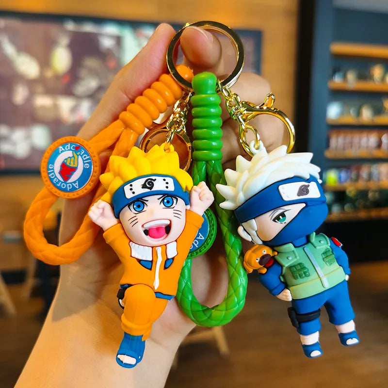 MINISO New Cute Japanese Anime Character Naruto 3D Keychain Couple Backpack Car Key Pendant Party Decoration Children's Gift