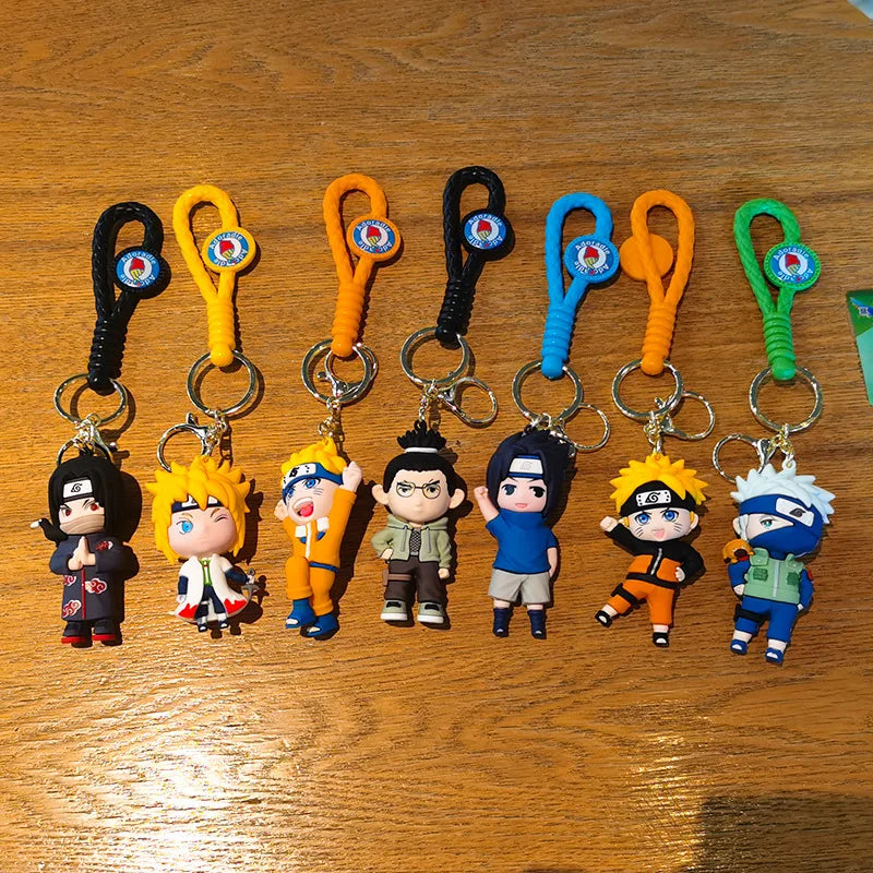 MINISO New Cute Japanese Anime Character Naruto 3D Keychain Couple Backpack Car Key Pendant Party Decoration Children's Gift