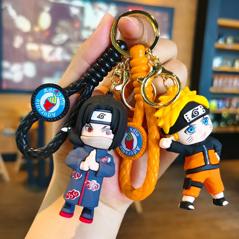 MINISO New Cute Japanese Anime Character Naruto 3D Keychain Couple Backpack Car Key Pendant Party Decoration Children's Gift