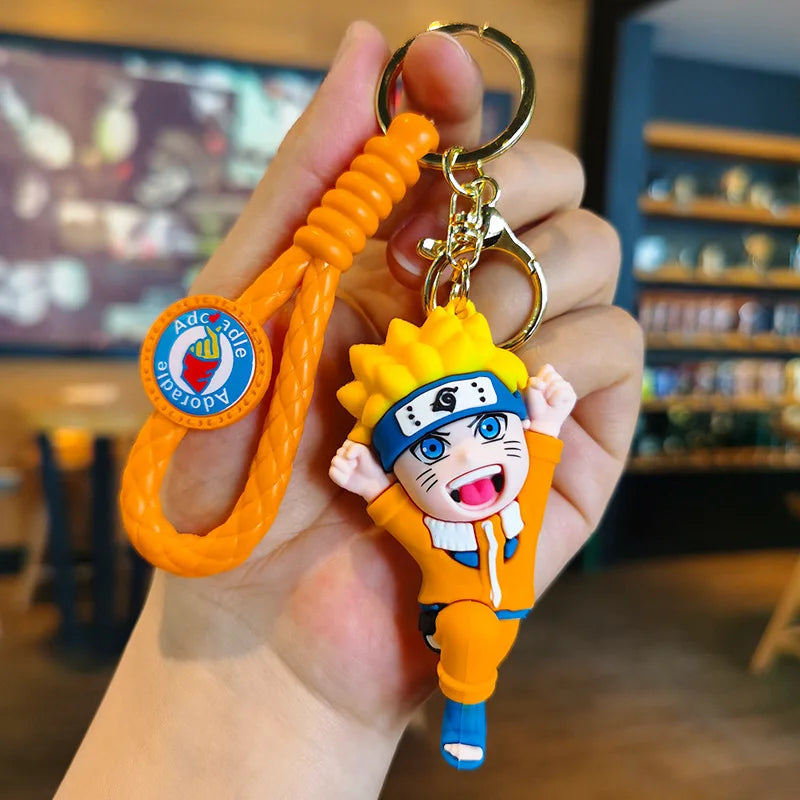 MINISO New Cute Japanese Anime Character Naruto 3D Keychain Couple Backpack Car Key Pendant Party Decoration Children's Gift