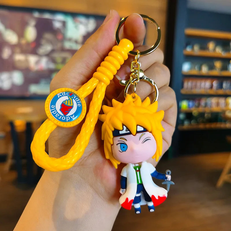 MINISO New Cute Japanese Anime Character Naruto 3D Keychain Couple Backpack Car Key Pendant Party Decoration Children's Gift