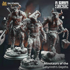 Minotaurs of the Labyrinth's Depths - 32mm Scale / A - Axe