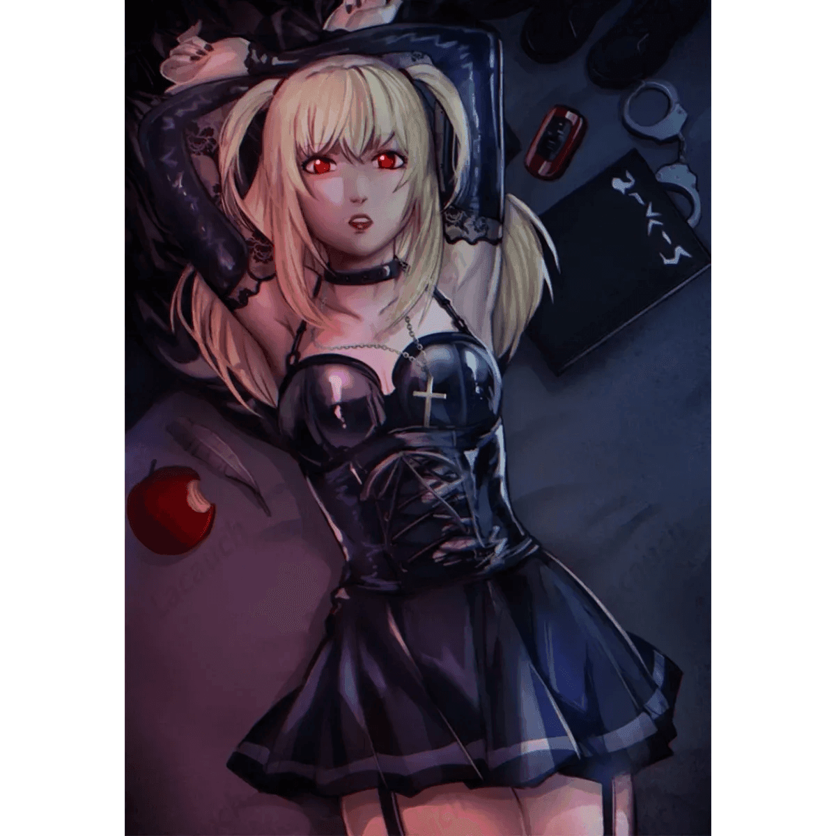 Misa Amane Gothic Cosplay Costume – Dress with Lace & Accessories - XS / Death Note / Wig