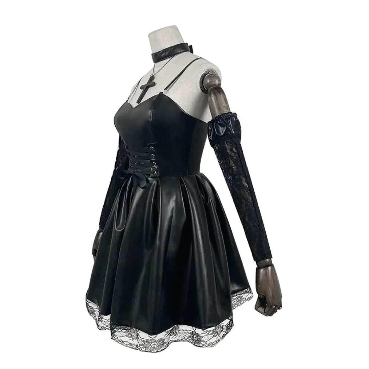 Misa Amane Gothic Cosplay Costume – Dress with Lace & Accessories - XS / Death Note / Wig