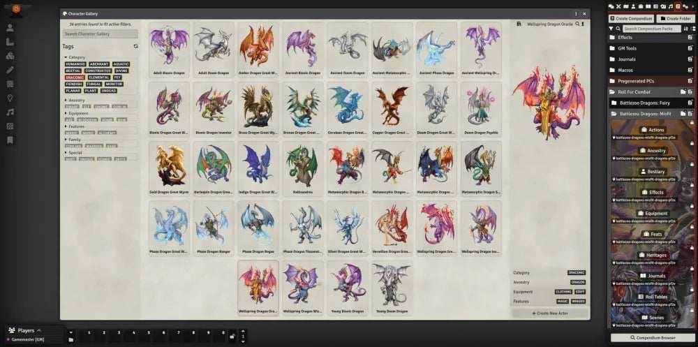 Battlezoo Dragons: Misfit Dragons for Foundry VTT - Pathfinder 2nd Edition / Foundry VTT Module