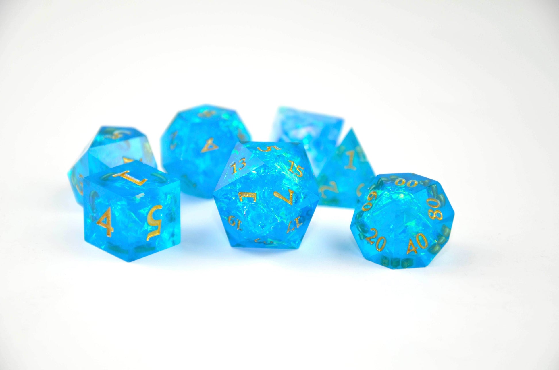 Permafrost Forged in Frost Dice Set (Resin Dice) Sharp Edge Dice - 