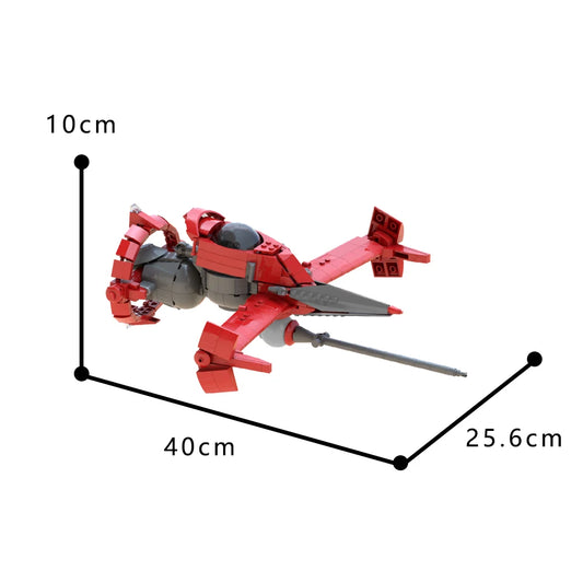 MOC Cowboy Beboped Fighter Aircraft Building Block Set Red Spaceship 752 Pcs Comic Aircraft Model Toys for Kids Gifts