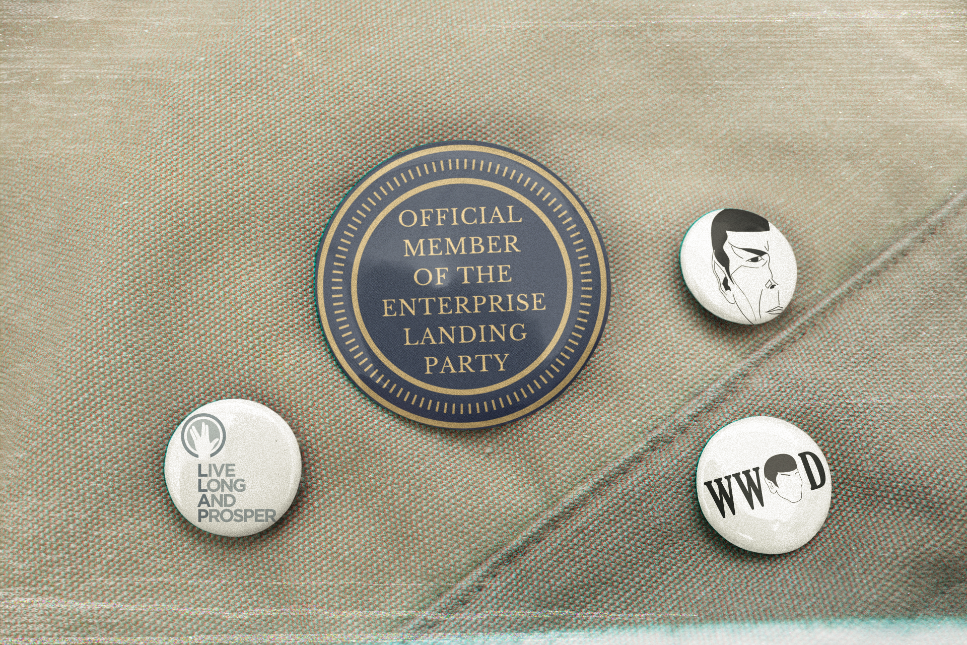 Spock/Leonard Nimoy Pack of 4 Pin-Back Buttons