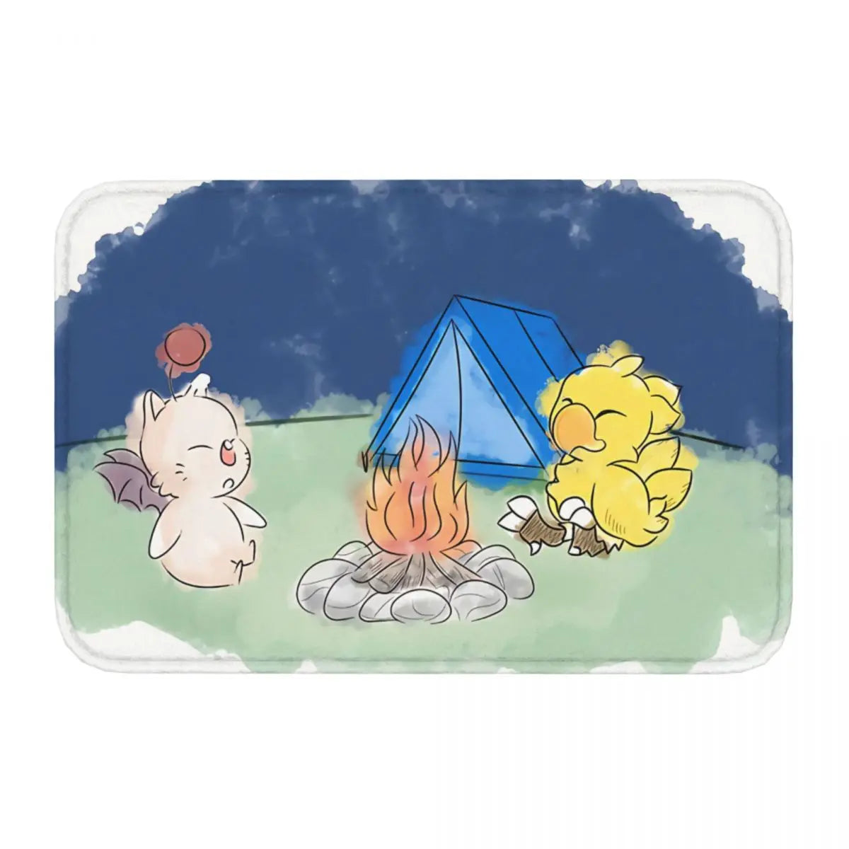 Mog Camping Final Fantasy Chocobo Game Bedroom Mat Rug Home Doormat Kitchen Carpet Decoration