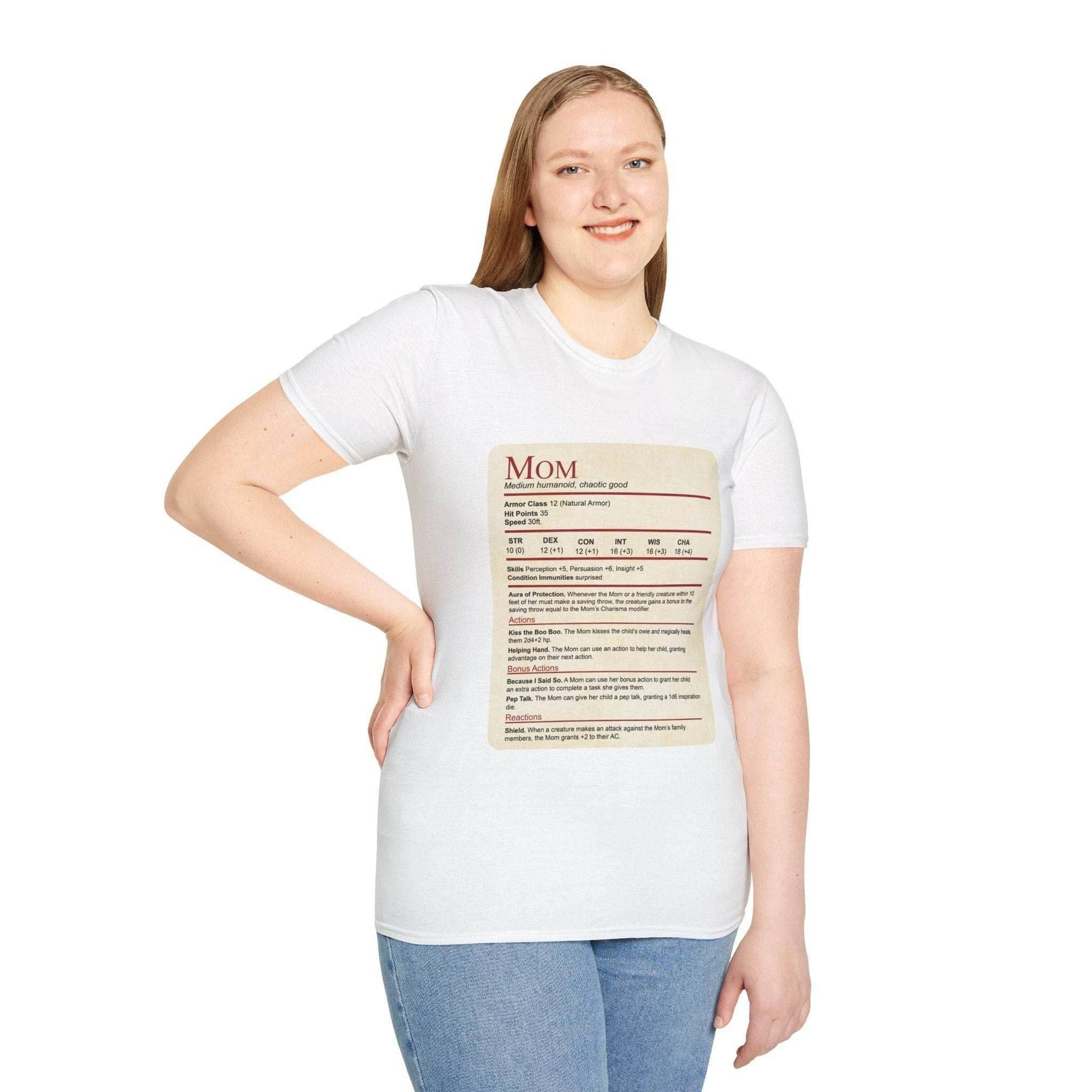Mom DND Shirt - Funny Stat Block - Sport Grey / XS
