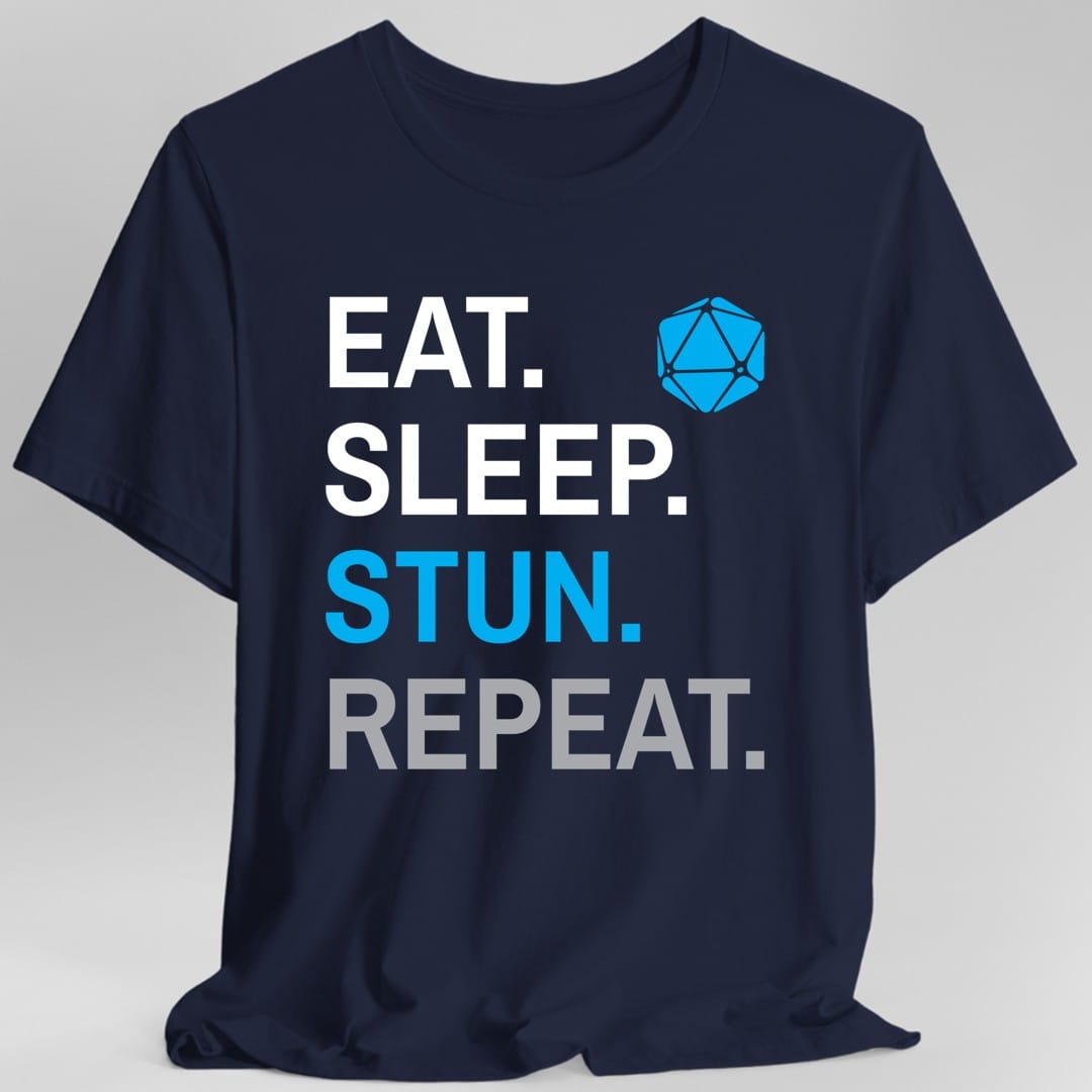 Monk Class T-Shirt – 'Eat, Sleep, Stun, Repeat'