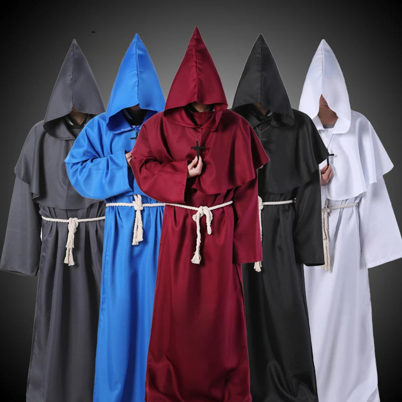 Monk costume set with robes nunchucks and drinking horn