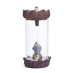 Glass Little Monk Backflow Incense Burner - Brown