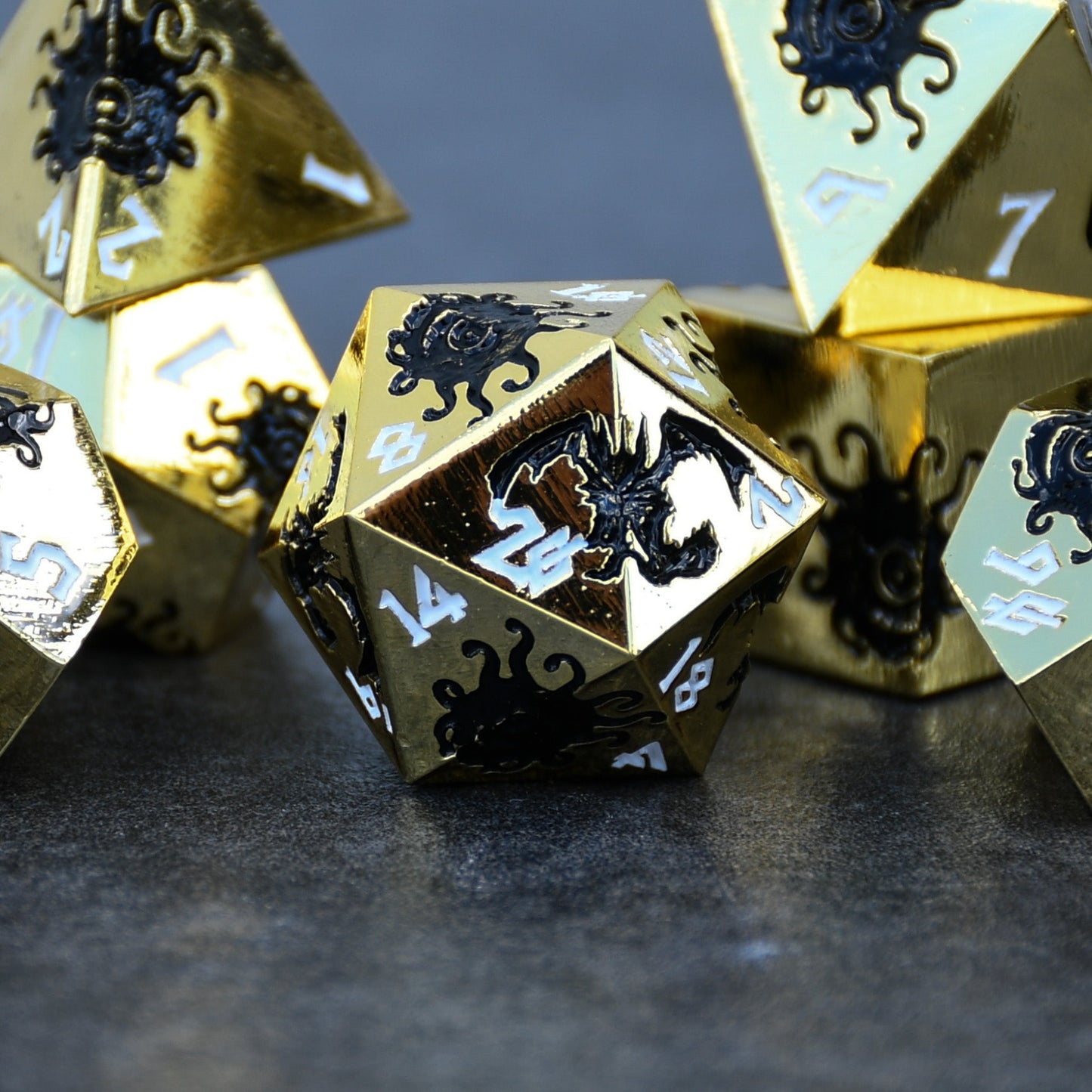 Monster Manual Dice - Gold and Black