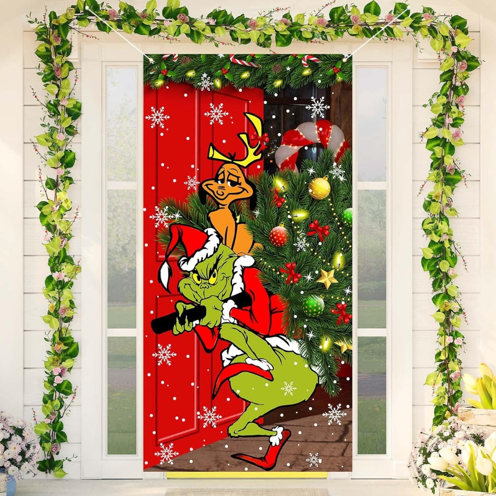 Monster Thief Shaped Christmas Door Cover and Banner Decoration Christmas Party Decoration