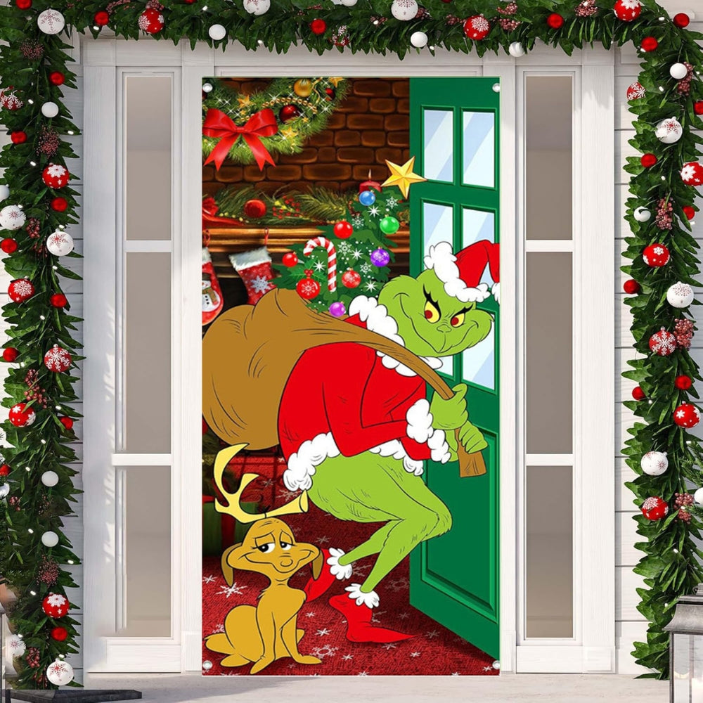 Monster Thief Shaped Christmas Door Cover and Banner Decoration Christmas Party Decoration