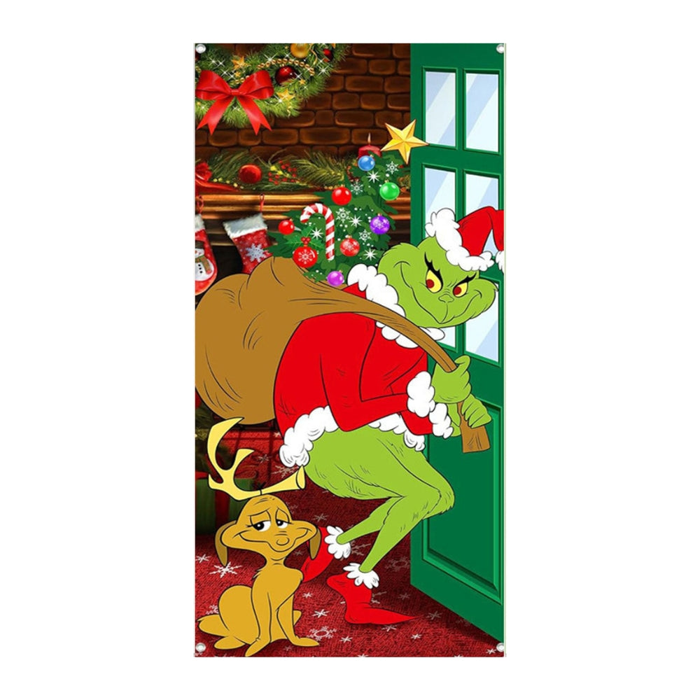 Monster Thief Shaped Christmas Door Cover and Banner Decoration Christmas Party Decoration