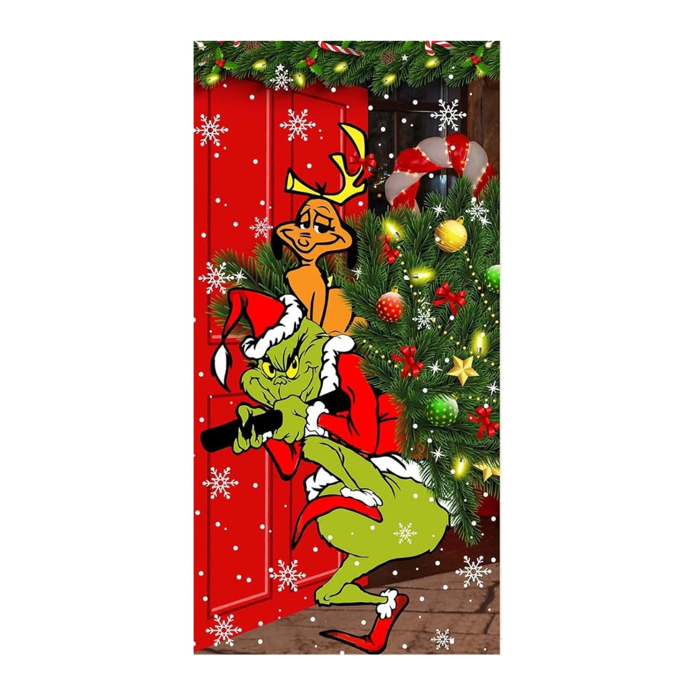 Monster Thief Shaped Christmas Door Cover and Banner Decoration Christmas Party Decoration