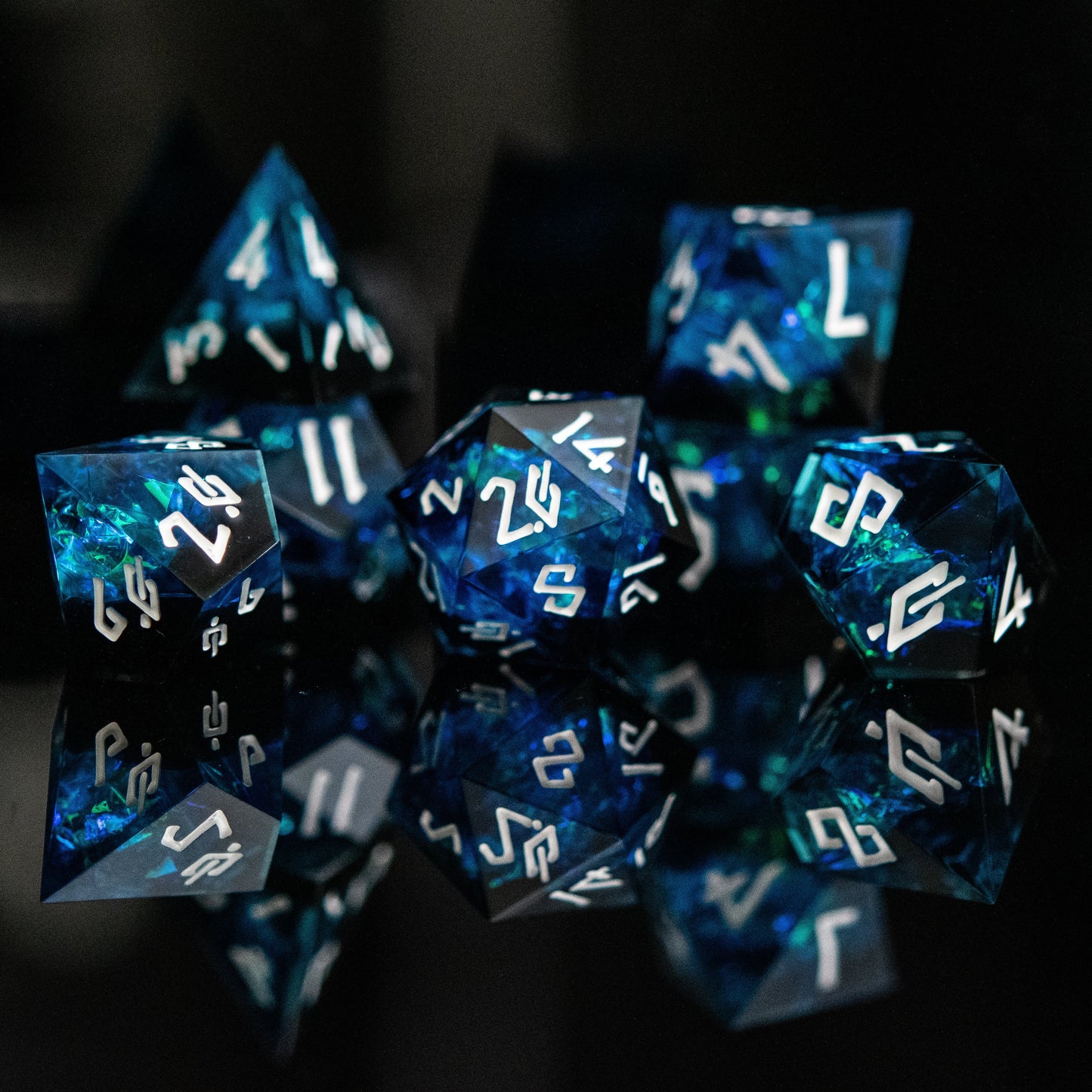 Moonbeam Sharp-Edged Resin Dice Set