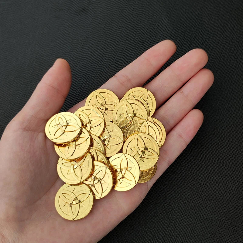 Mora Metal Coin Morax Cosplay Prop Accessories Gold Plated Mora Coin Model