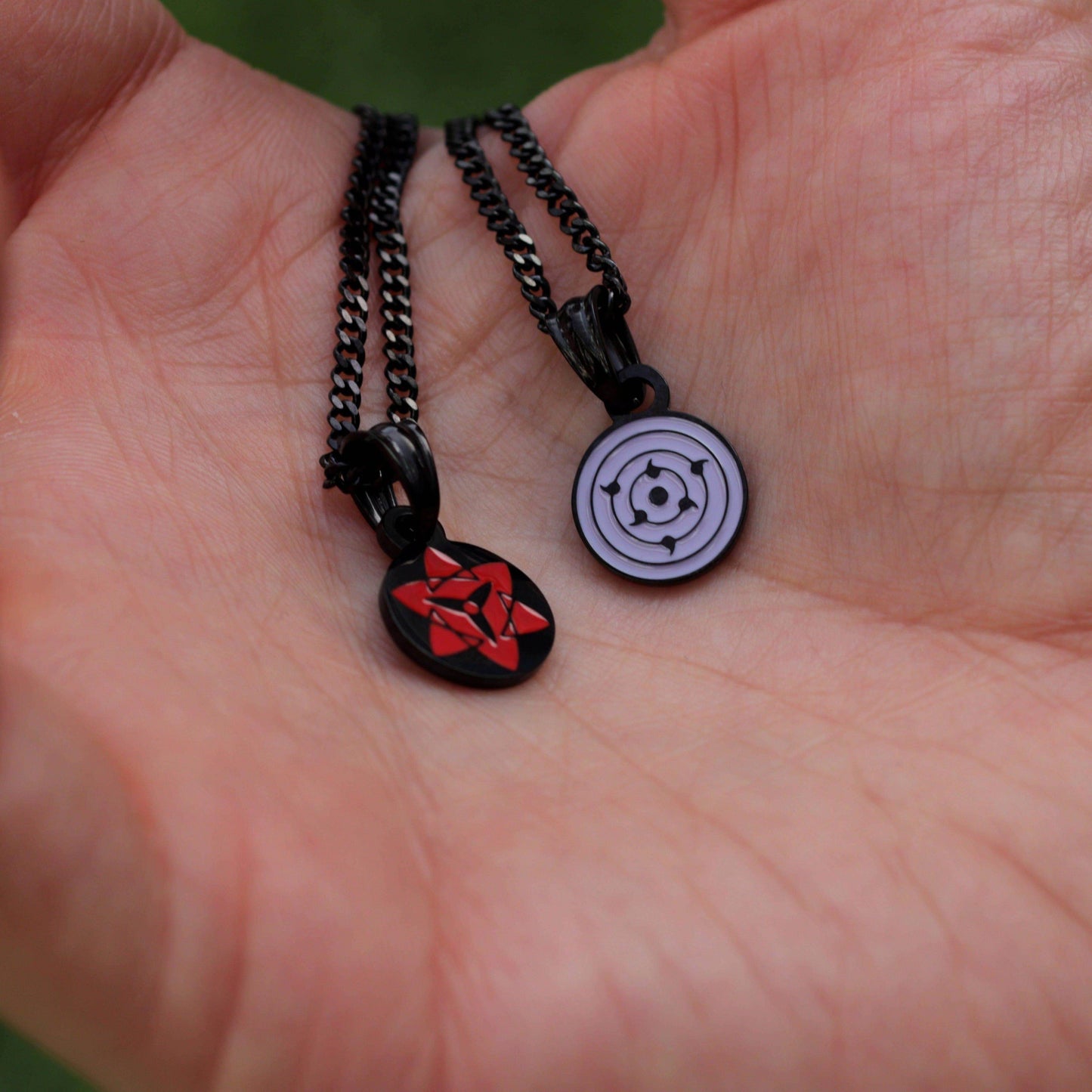 Naruto™ Most Powerful Eyes Necklace - Black / Set - Eternal Mangekyou & Rinnegan