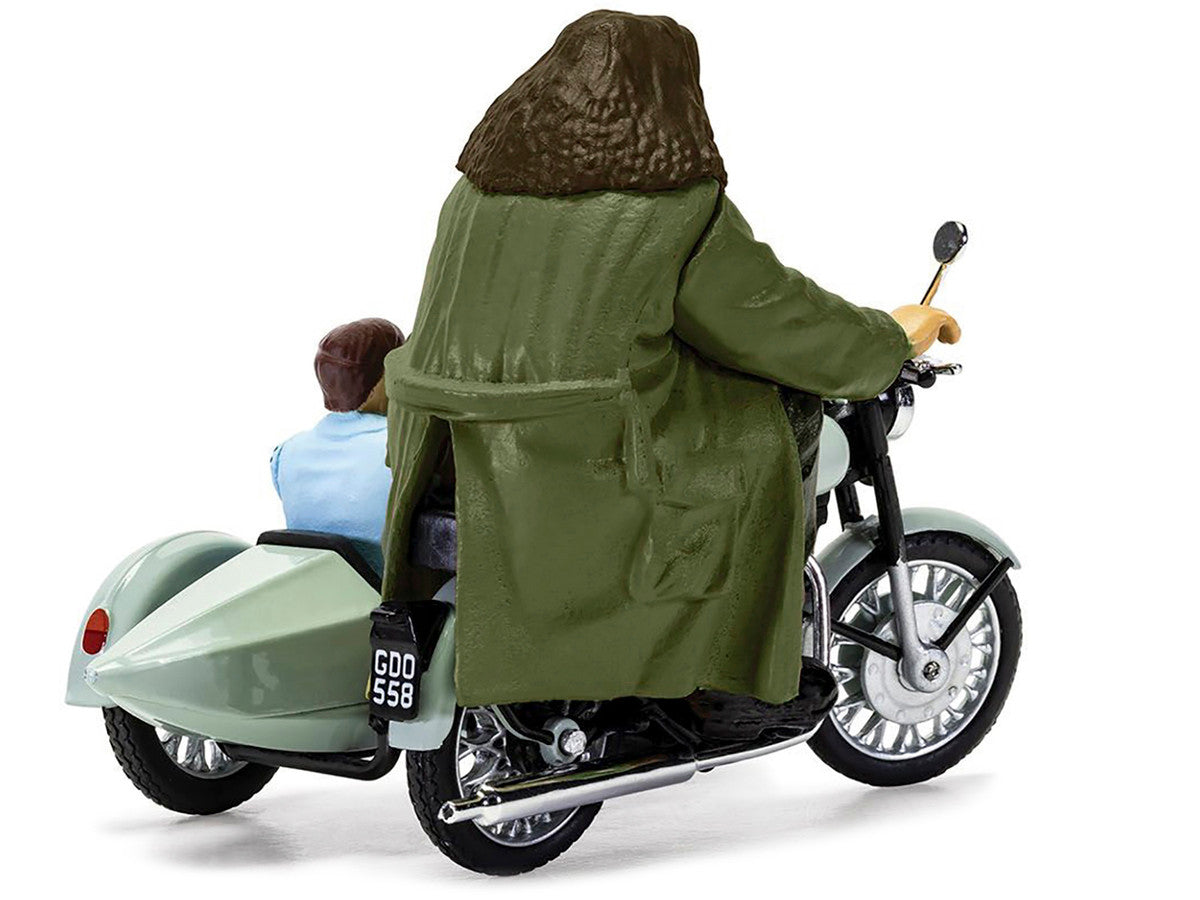 Motorcycle and Sidecar Light Green with Harry and Hagrid Figures "Harry Potter and the Deathly Hallows Part 1" (2010) Movie Diecast Motorcycle Model  by Corgi