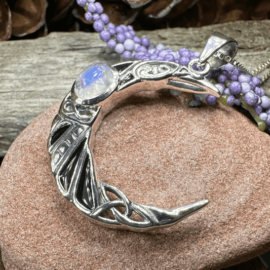 Aulay Raven Moon Necklace - Moonstone / 18