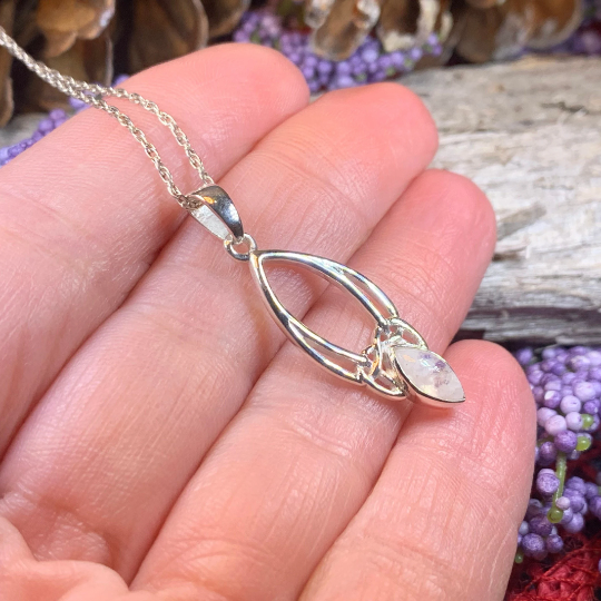 Moonstone Trinity Knot Necklace