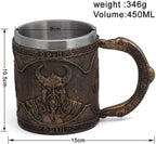 Viking Nordic Odin Raven Stainless Steel Drinking Mug - 1 Mug
