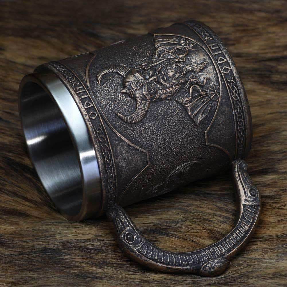 Viking Nordic Odin Raven Stainless Steel Drinking Mug - 1 Mug
