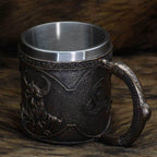 Viking Nordic Odin Raven Stainless Steel Drinking Mug - 1 Mug