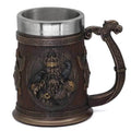 Ancient Treasures' Viking Thor and Odin Heavy Stainless Steel Tankard Mug - 