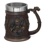 Ancient Treasures' Viking Thor and Odin Heavy Stainless Steel Tankard Mug - 