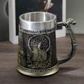Viking Valhalla Storm Heavy Stainless Steel Tankard Mug - 