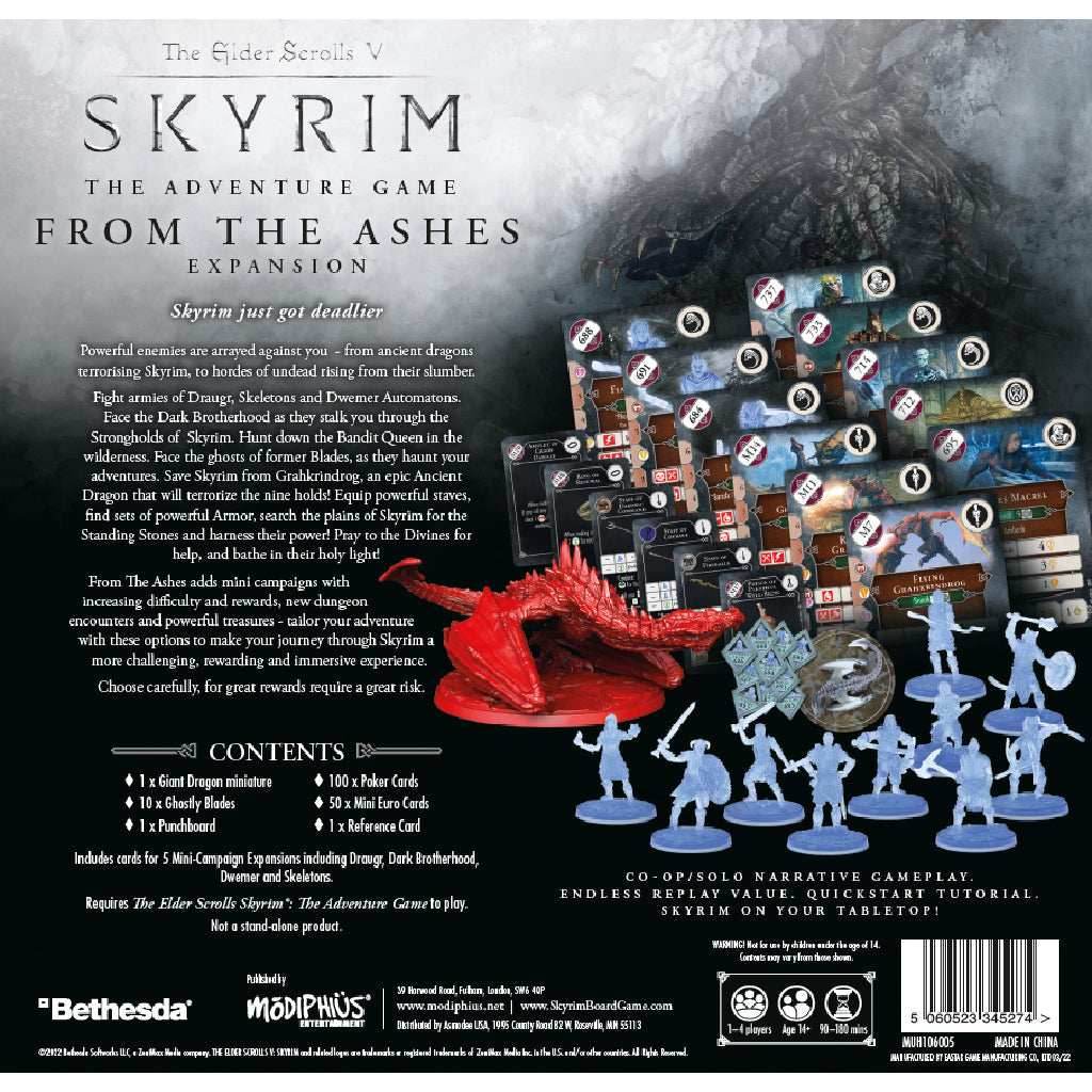 The Elder Scrolls: Skyrim - Adventure Board Game From the Ashes Expansion - 