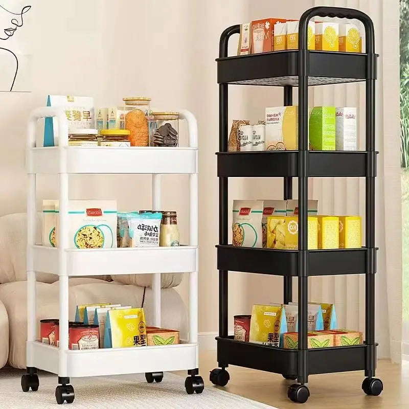 Multi-Layer Floor Standing Mobile Storage Trolley Rack