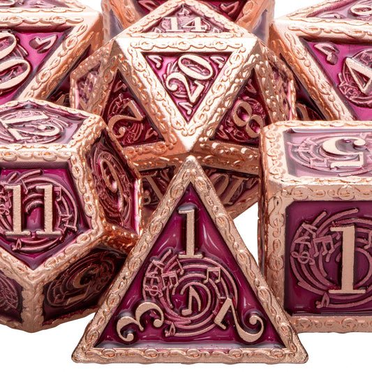 Music DND D20 Dungeon and Dragon Dice Set Metal 6 Sided Polyhedral D&D Dice for Pathfinder RPG Board Games D20 D12 D10 D8 D6 D4