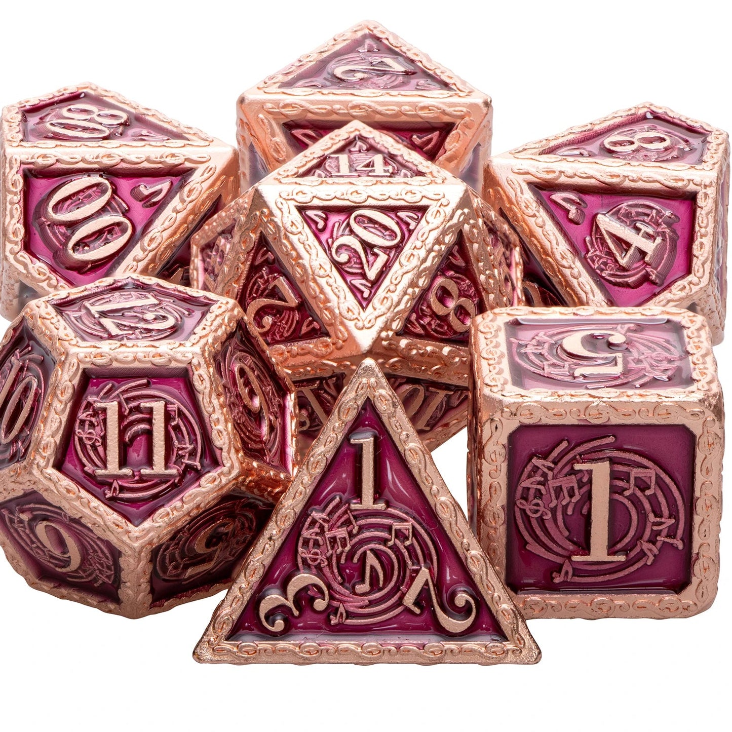 Music DND D20 Dungeon and Dragon Dice Set Metal 6 Sided Polyhedral D&D Dice for Pathfinder RPG Board Games D20 D12 D10 D8 D6 D4