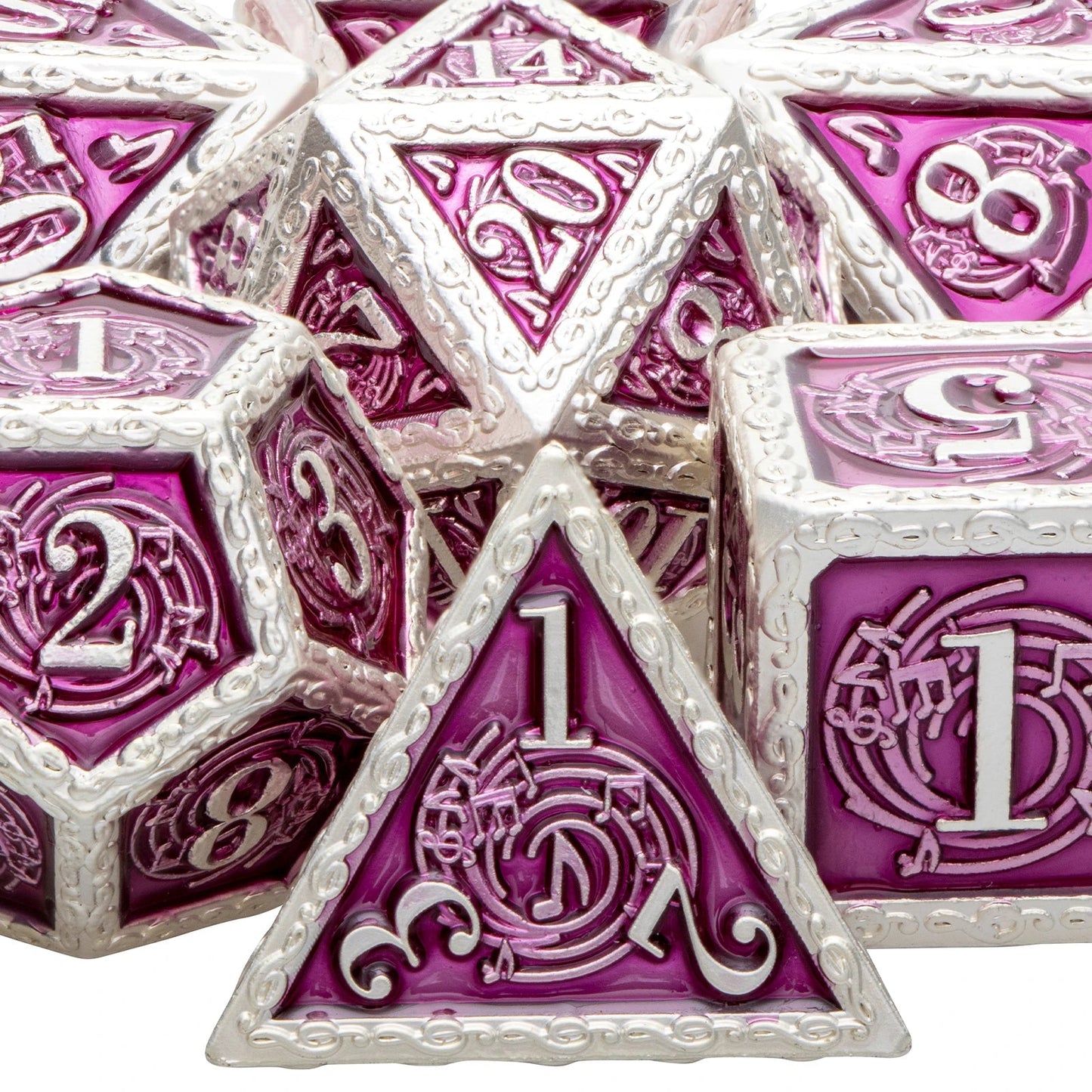 Music DND D20 Dungeon and Dragon Dice Set Metal 6 Sided Polyhedral D&D Dice for Pathfinder RPG Board Games D20 D12 D10 D8 D6 D4