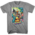 Marvel X-Men 90's Team Portrait Wolverine Gambit Rogue Cyclopes Men's T-Shirt - S