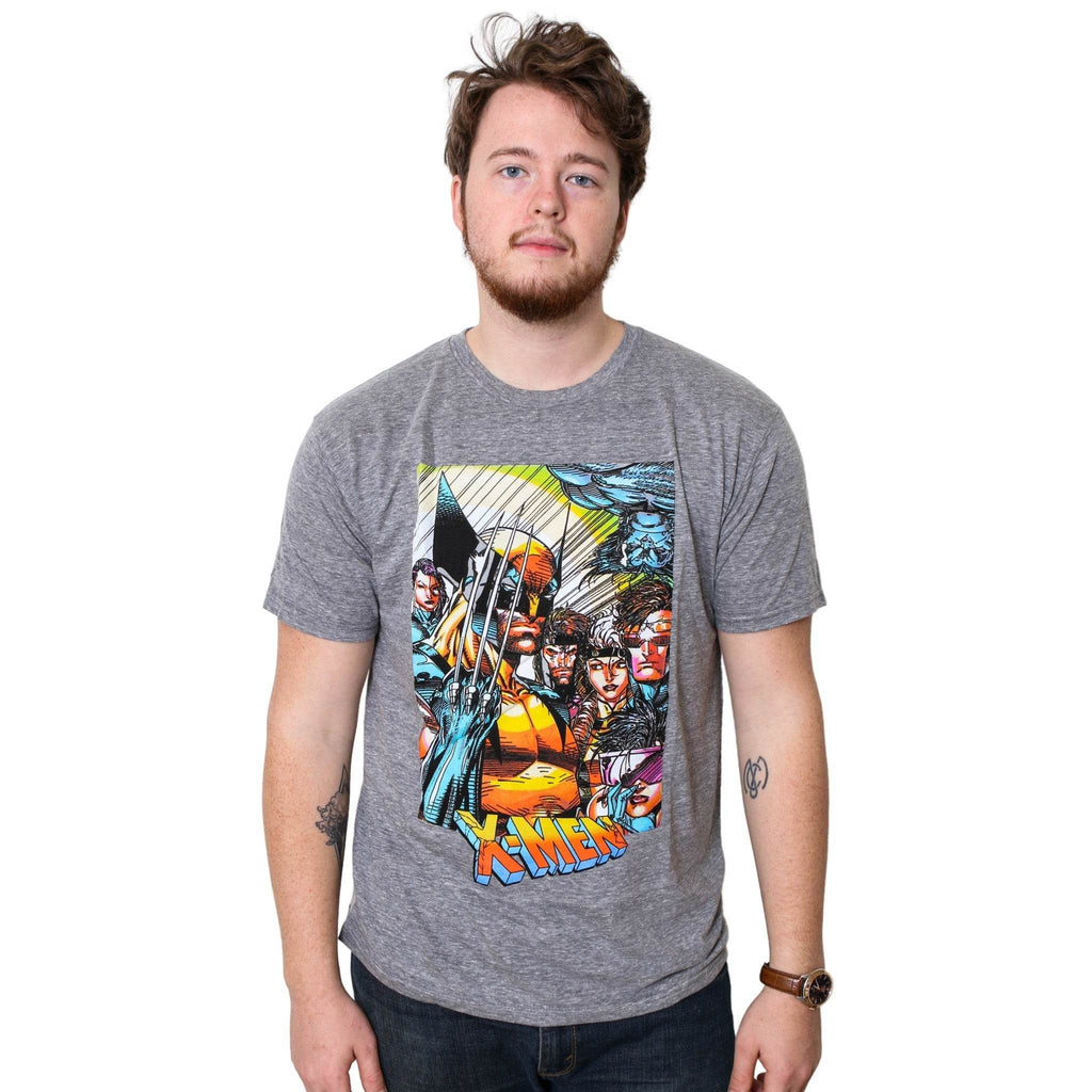Marvel X-Men 90's Team Portrait Wolverine Gambit Rogue Cyclopes Men's T-Shirt - S