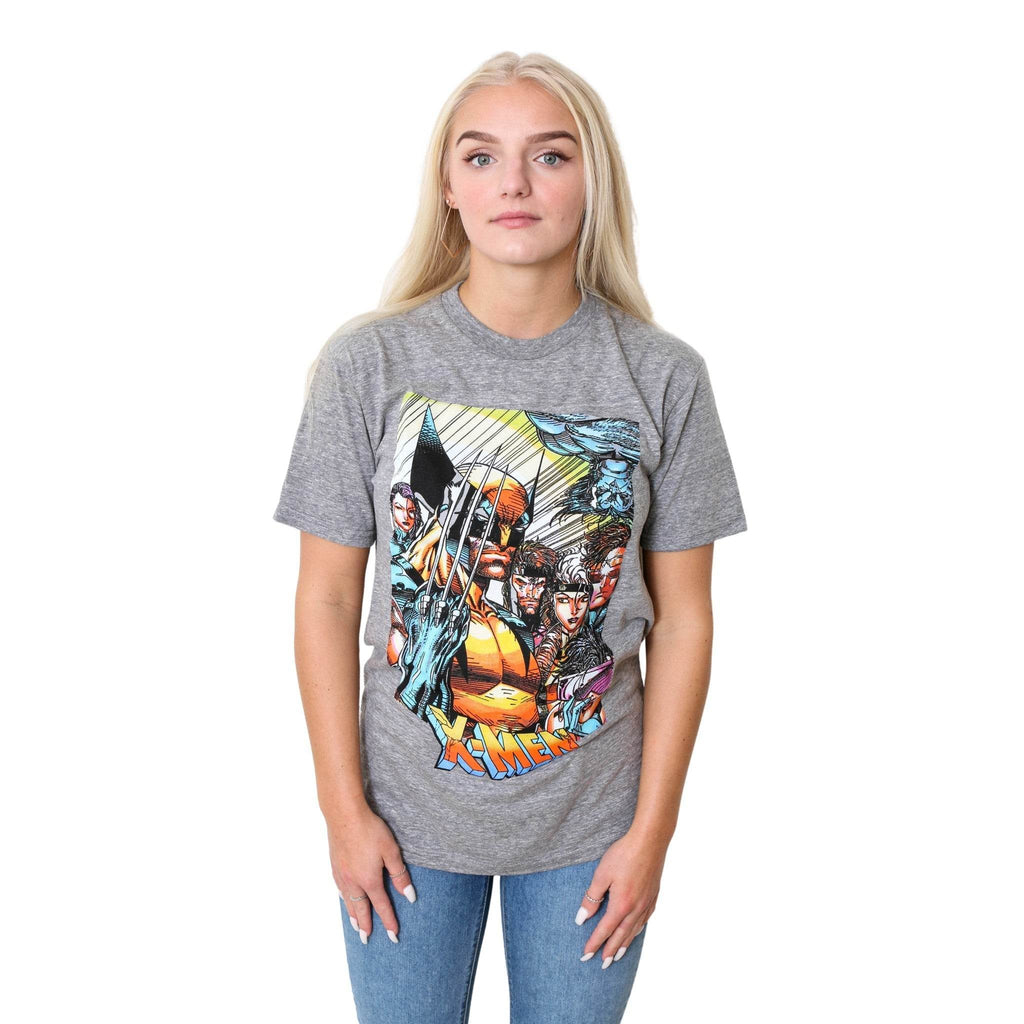 Marvel X-Men 90's Team Portrait Wolverine Gambit Rogue Cyclopes Men's T-Shirt - S