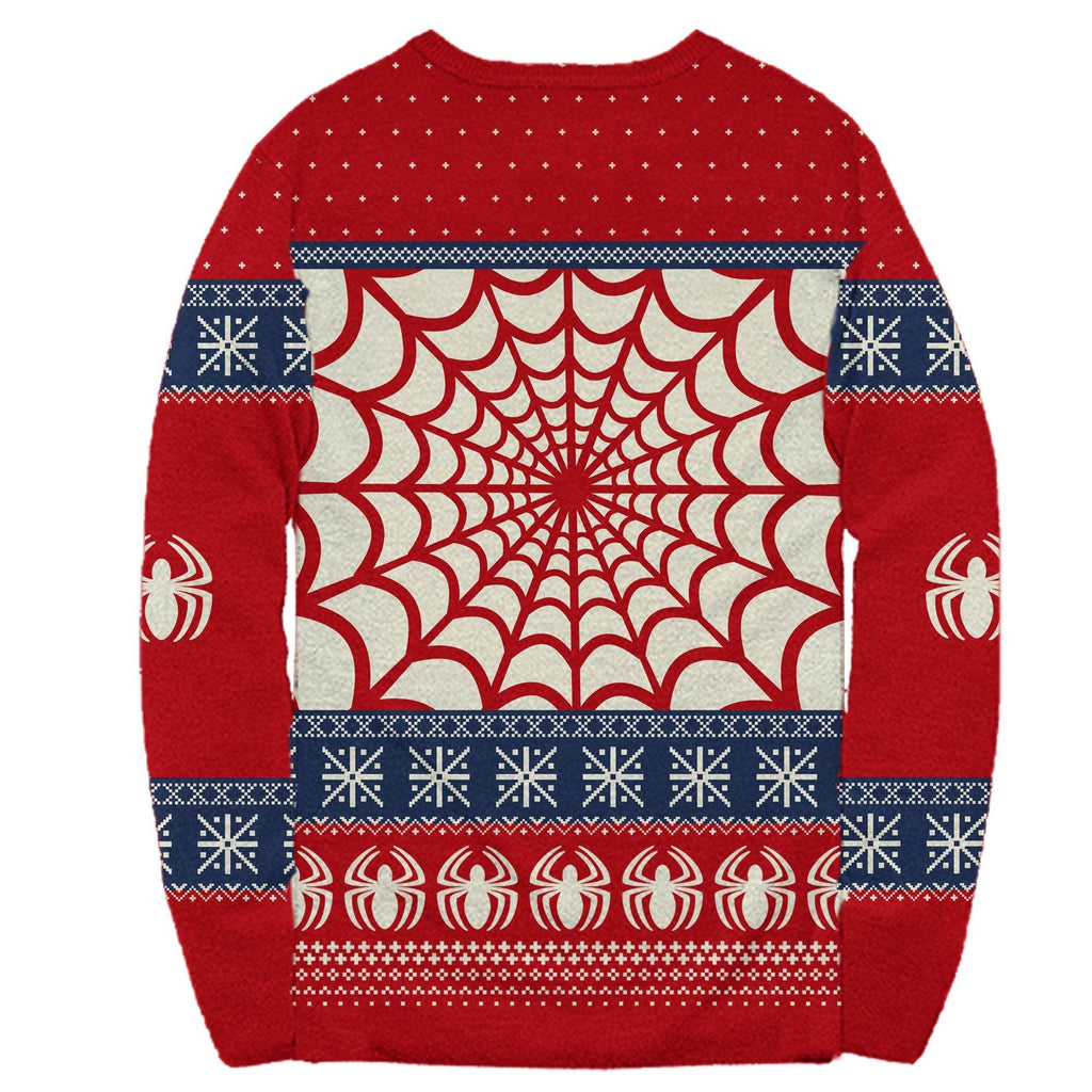 Marvel Spider-Man Symbol Offcially Licesned Adult Holiday Ugly Christmas Sweater - S